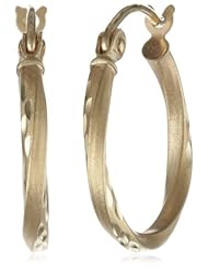 10k Yellow Gold 2mm Twisted Hoop Earrings