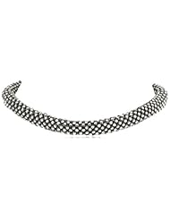 Kenneth Jay Lane Gunmetal and Crystal Rope Necklace