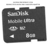 Sandisk 8GB Mobile Ultra Memory Stick Micro (M2) Card with Adaptor - Retail Package