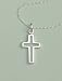 025.Small Open Sterling Silver Cross Pendant with 18