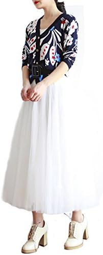 Small-laly Women Tulle Tutu Ballet Ruffle Petticoat Princess Mini/Midi/Maxi Skirt