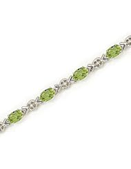 14kt Yellow Gold Oval Peridot and Diamond Bracelet