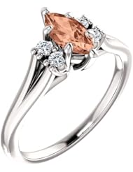 Platinum 8.00x4.00mm Marquise Cut Imperial Topaz and Diamond Ring -- LIFETIME WARRANTY