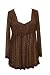  : square neck b-doll/tunic-top/brown/pink