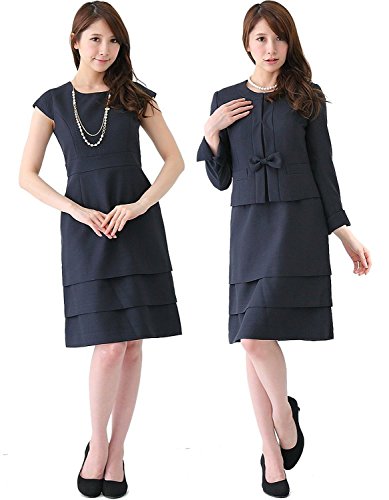 (アッドルージュ) AddRougeレディース ティアード ワンピース スーツ リボン ノーカラー ジャケット[c569897]