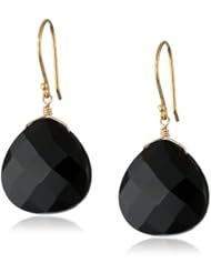 Gold Plated Silver with Black Onyx Briolette Earrings