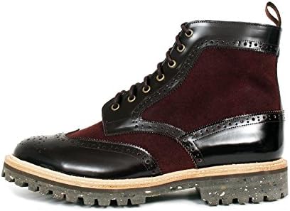 Handmade High top Suede Leather Wingtip Brogue Boots 5405