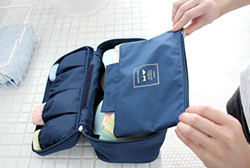 Bagstylee Travel Underwear Bra and Garment Organizer Pouch Toiletry Bag Navy