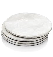 4 Capiz Round Shell Coasters