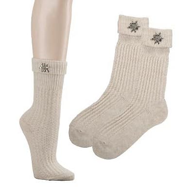 Trachtensocken Umschlag-S&#246;ckchen im Landhaus-Stil, mit Edelweiss