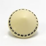 GameScience: Opaque Ivory with Black 50 sided Die, numbered 0-49 (d50)