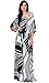 KOH KOH One Shoulder 3/4 Sleeve Graphic Print Long Cocktail Evening Maxi Dress