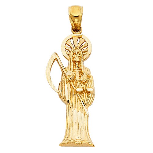 GM Fine Jewelry Collection14k Yellow Gold Religious Santa Muerte Pendant