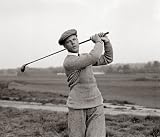 Percy Allis Golfer swings his Driver golf club - Art Print - Medium - 28x35cm