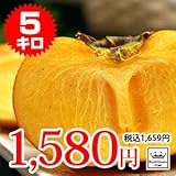 ロイヤルガストロ　1キロたったの332円!? 種なし「庄内柿」どっさり5kg箱（29～33個入）で1,659円ポッキリ!!