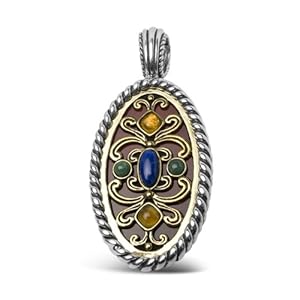 Southwest Spirit Mixed Metal Multi-Gemstone Vintage Style Gift Pendant Enhancer