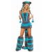 Ladies 5 Piece Cheshire Cat Corset Faux Fur Fancy Dress Costume Outfit UK 8-10-12