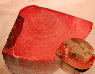 □築地市場特選　希少部位カマをおまけ 天然メバチマグロ 赤身(ブロック) 1kg & カマ 500g 三崎・焼津産※冷凍