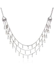 Lucky Brand "Fond Yearning" Silver Multi-Layer Collar Necklace, 20"