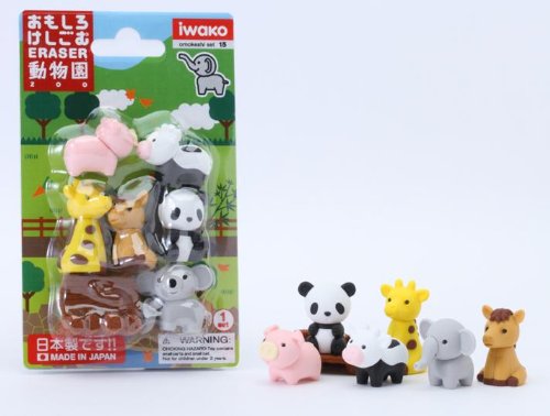 Japanese Iwako Eraser-Zoo Animal Card Set