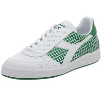 Diadora Heritage Men's B. Elite Net Sneaker,White/Pea Green,10 M