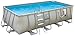 PRO Series Rectangular Metal Frame Swimming Pool Package, 12 by 24-Feet