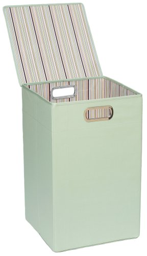 JJ Cole DHGS - Wäschekorb Hamper 34,5 x 34,5 x 56 cm, grün gestreift