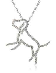Silver and Diamond Dog Pendant Necklace (1/20 cttw, I-J Color, I3 Clarity), 18"