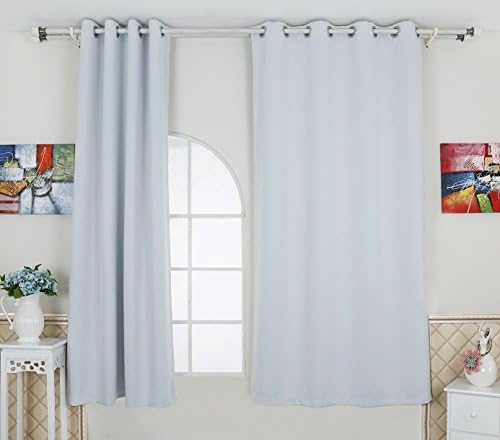 OZ special Window Treatments Blackout Curtains Full Shading Drapes Panels Solid Silencer Grommet Thermal Insulated Triple Weave for Bedroom Kids(2 Panels) (52''W x 84''L Cool Grey)