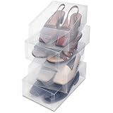 Whitmor 6362-2691-4 Clear Vue Collection Women's Shoe Box, Set of 4