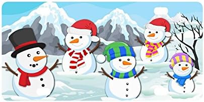 Merry Christmas Cute Snowman Strong And Durable Aluminum Car Metal License Plate Frame for Women/Men Four Holes Tag 12" X 6"