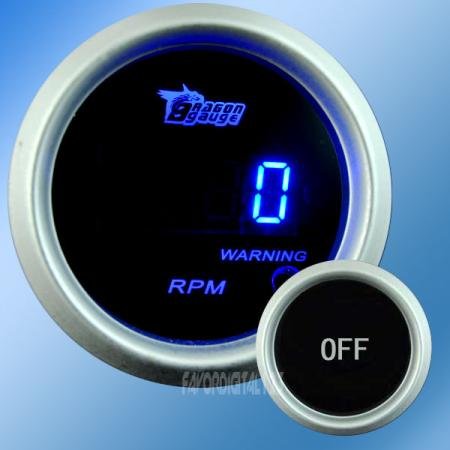52mm Blue Digital LED Tachometer Gauge