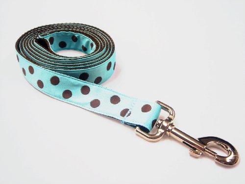 Large Blue/Brown Dot Dog Leash - Nylon Webbing: 1