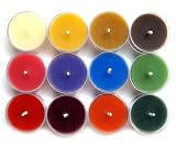 100% Beeswax Candles - 24 Tea-Light Candles in an ASSORTMENT of Colors