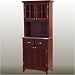 Cherry-Stainless Steel Top Buffet with Glass Door Hutch