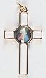 Divine Mercy Cross-Shaped Pendant - 1.5" Height - IMPORTED FROM ITALY
