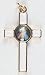 Divine Mercy Cross-Shaped Pendant - 1.5" Height - IMPORTED FROM ITALY