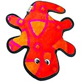 Outward Hound Kyjen  32071 Invincibles Plush Gecko Stuffingless Durable Dog Toys Squeaker Toy 2-Squeaker, Small, Red Orange
