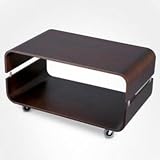 Adesso Contour Rolling Coffee Table, Walnut