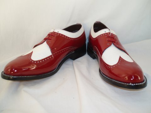 Stacy Baldwin Red and White Wingtip Spectator Shoes All  display picture 1