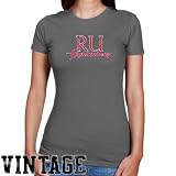 NCAA Radford Highlanders Ladies Charcoal Distressed Logo Vintage Slim Fit T-shirt