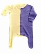 Organic Cotton Newborn Romper Coverall (Soft Yellow/Lavender)