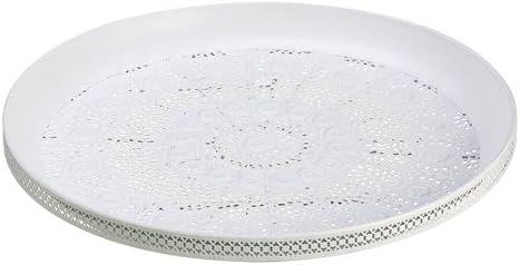 1.5"Hx15.75"D Laced Tin Plate Antique White (Pack of 4)