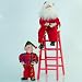 Whimsical Animated Santa Claus on Ladder with Elf Christmas Decoration