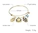Vnox Stainless Steel Turquoise Hamsa Hand Charm Bangle Bracelet,Gold