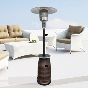 Wicker Patio Heater with Adjustable Table