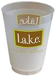 Fine Whines Frosted Plastic Cup, 14-Ounce, sleeve of 10, l.a.k.e. (Lazy Afternoons, Kool Evenings)