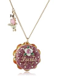 Betsey Johnson "Paris is Always a Good Idea" Pairs Cake Long Pendant Necklace, 34"