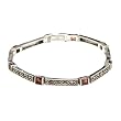 Sterling Silver Square Garnet Bracelet