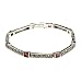 Sterling Silver Square Garnet Bracelet